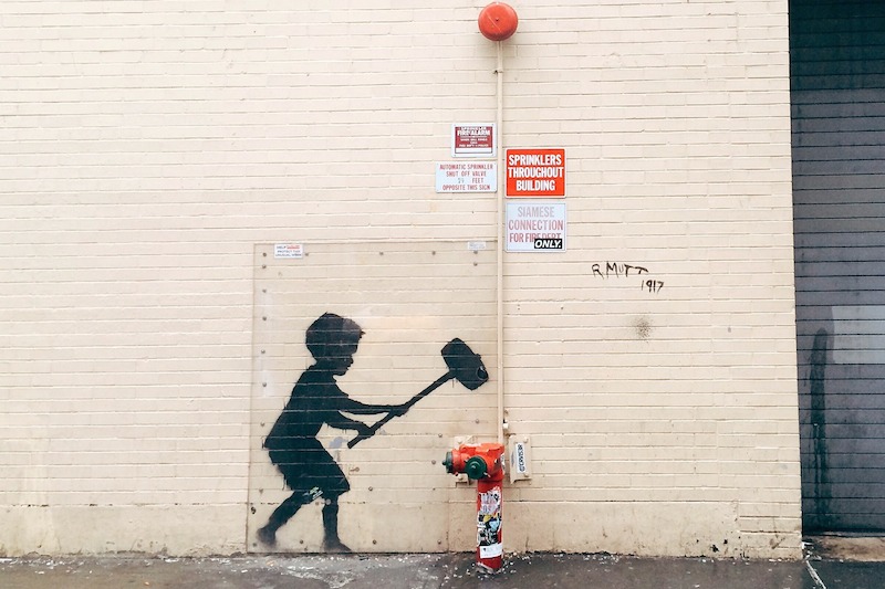 Street Artist Banksy Surprises Father and Daughter